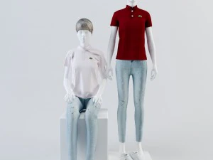 Maniqu&iacute; mujer lacoste pose 1 Modelo 3D