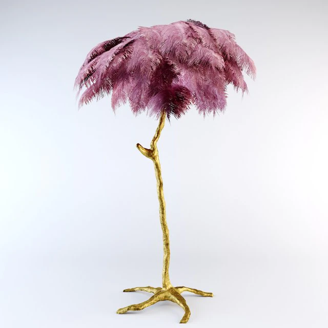 ostrich feather lamp 3D Model .c4d .max .obj .3ds .fbx .stl .blend