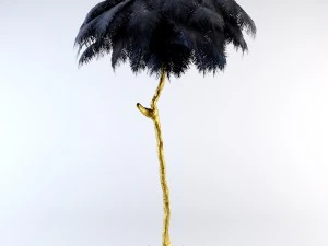 ostrich feather lamp 3D Model