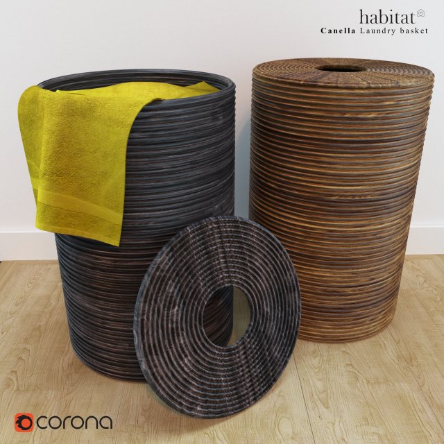 laundry basket cannella habitat Modelo 3D .c4d .max .obj .3ds .fbx .stl .blend 