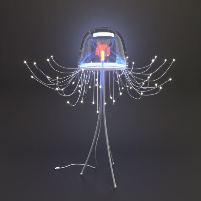 jellyfish lamp spira mirabilis Model 3D .c4d .max .obj .3ds .fbx .stl .blend 