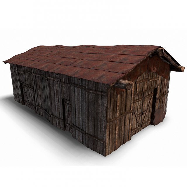 wooden barn 3D Model .c4d .max .obj .3ds .fbx .stl .blend 