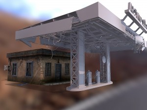 gas station store 3D Model