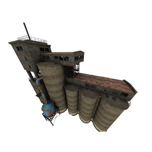 grain silos Modelo 3D .c4d .max .obj .3ds .fbx .stl .blend 