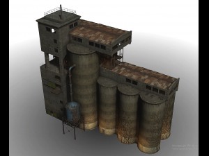 grain silos Modelo 3D