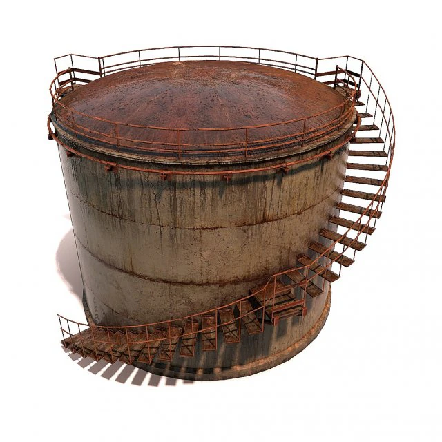 oil storage tank 3D Model .c4d .max .obj .3ds .fbx .stl .blend 