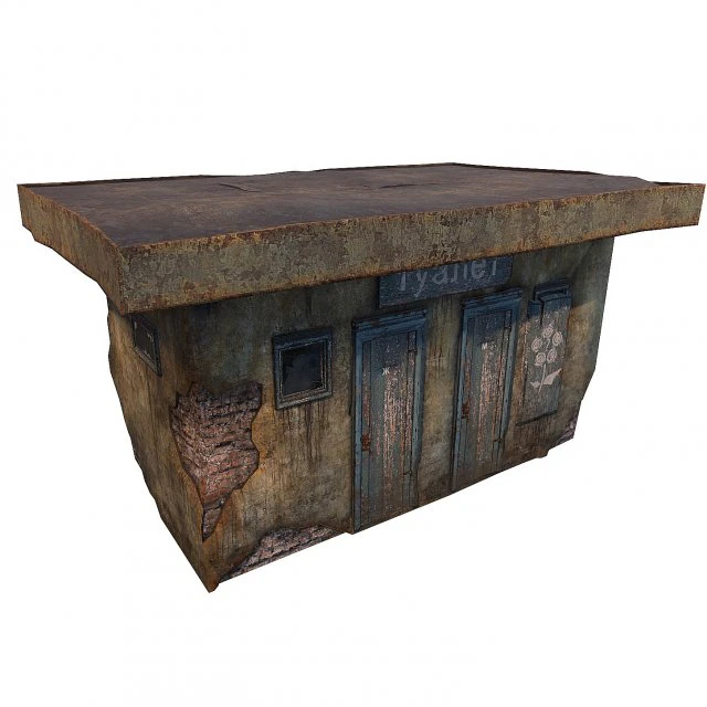 shed brick toilet 3D Model .c4d .max .obj .3ds .fbx .stl .blend 