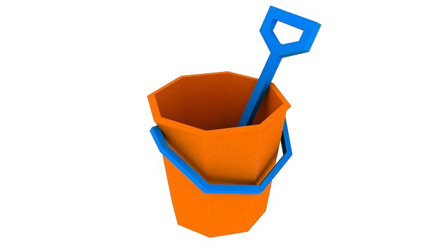 bucket and spade 02 3D 模型 .c4d .max .obj .3ds .fbx .stl .blend 
