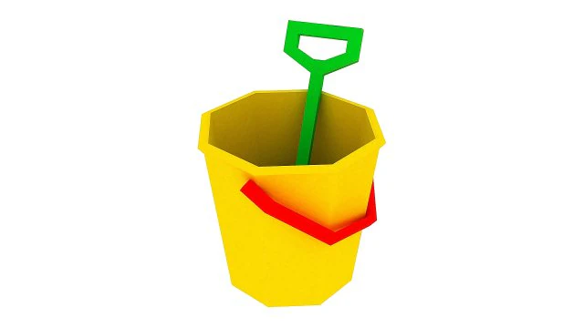 bucket and spade 03 3D Model .c4d .max .obj .3ds .fbx .stl .blend 