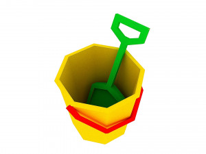 bucket and spade 03 Modelo 3D