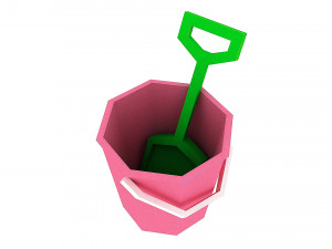 bucket and spade 04 Model 3D