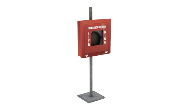 ring buoy cabinet 01 3D Model .c4d .max .obj .3ds .fbx .stl .blend
