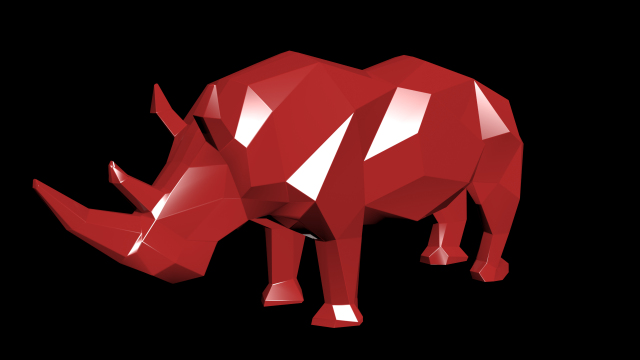 rhino statue Model 3D .c4d .max .obj .3ds .fbx .stl .blend 