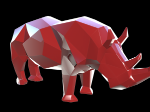 rhino statue Model 3D
