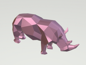 rhino statue Model 3D