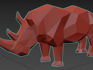 rhino statue Model 3D
