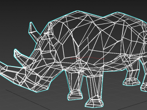 rhino statue Model 3D