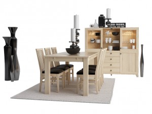 dining furnitures set 02 3D Model
