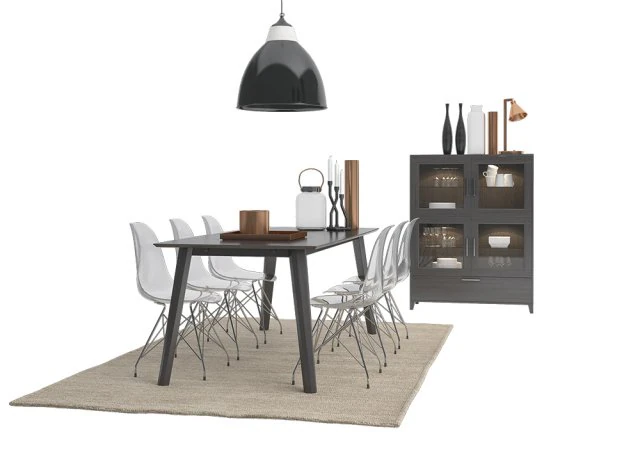 dining furnitures set 03 3D Model .c4d .max .obj .3ds .fbx .stl .blend 
