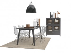 dining furnitures set 03 3D Model
