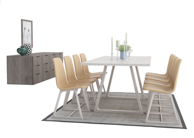 dinung furnitures set 08 3D 모델 .c4d .max .obj .3ds .fbx .stl .blend 