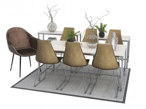 volumepack de m&oacute;veis de jantar Modelo 3D