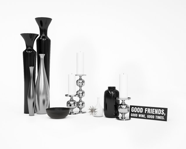 accessories set 02 3D Model .c4d .max .obj .3ds .fbx .stl .blend 