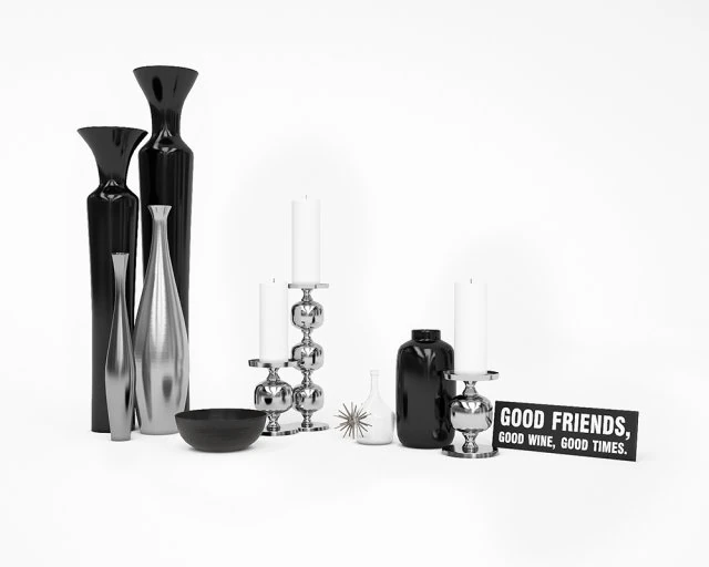 accessories set 02 3D Model .c4d .max .obj .3ds .fbx .stl .blend