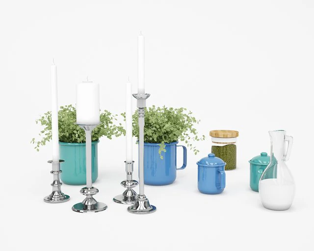 accessories set 03 3D Model .c4d .max .obj .3ds .fbx .stl .blend 