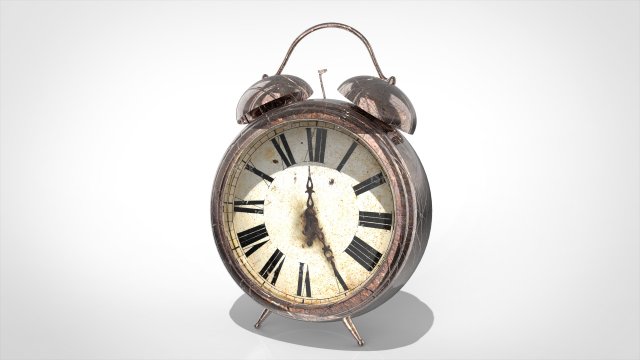 old alarm clock 3D Model .c4d .max .obj .3ds .fbx .stl .blend 