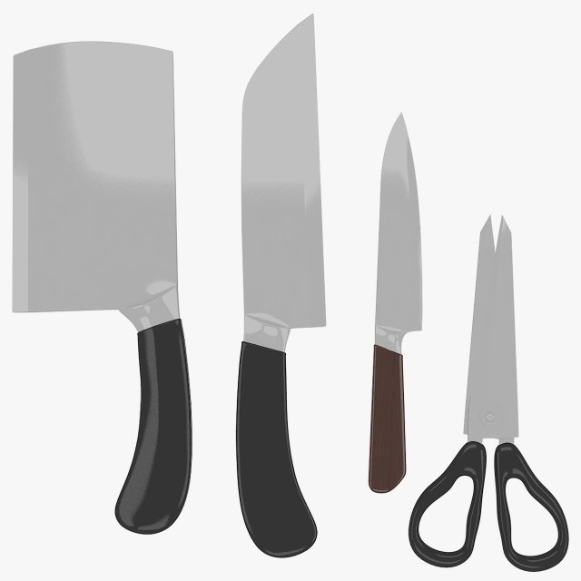 kitchen utensils 1 3D Model .c4d .max .obj .3ds .fbx .stl .blend 