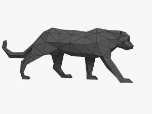 leopard low poly Modelo 3D