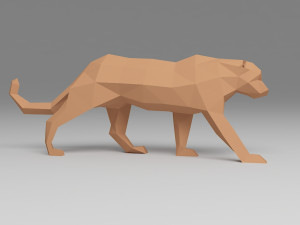 leopard low poly Model 3D