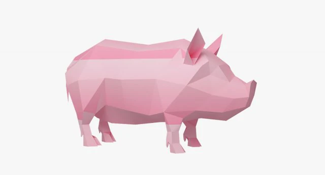 Schwein Low Poly 3D Modell .c4d .max .obj .3ds .fbx .stl .blend 