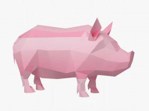 maiale basso poli Modello 3D