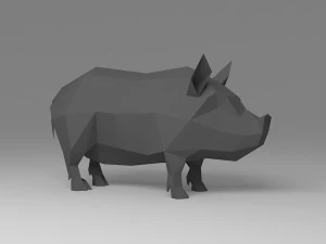 Schwein Low Poly 3D Modell
