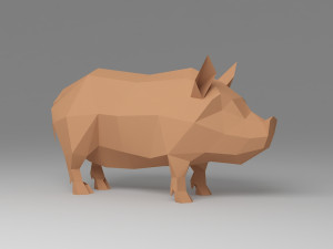 pig low poly 3D मॉडल