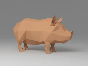Schwein Low Poly 3D Modell