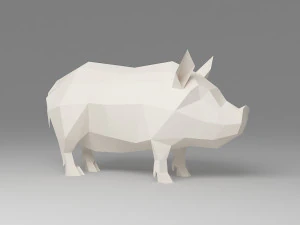 Schwein Low Poly 3D Modell