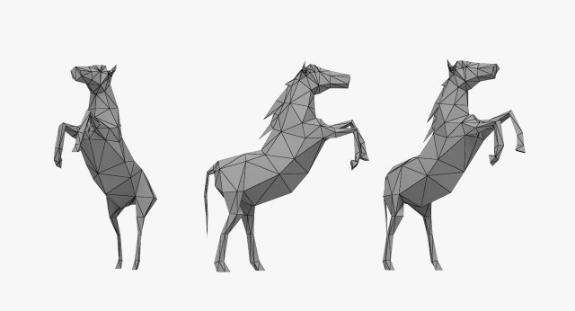 horse low poly 3D Модель .c4d .max .obj .3ds .fbx .stl .blend 