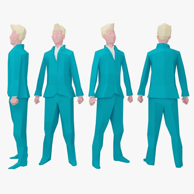 personaje de baja poli 1 Modelo 3D .c4d .max .obj .3ds .fbx .stl .blend 