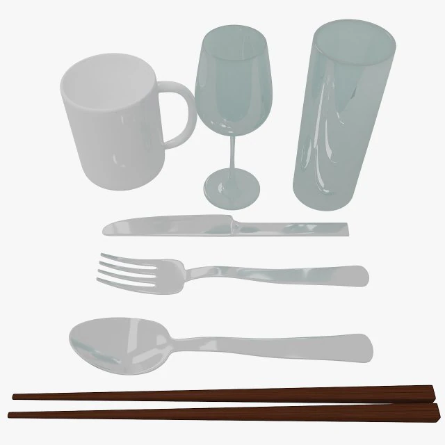 kitchen utensils 3 3D Model .c4d .max .obj .3ds .fbx .stl .blend