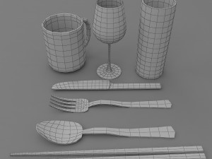 kitchen utensils 3 3Dモデル
