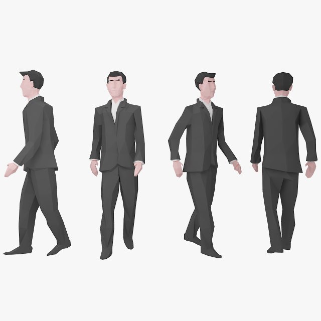 character low poly 2 3D 모델 .c4d .max .obj .3ds .fbx .stl .blend 