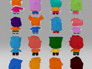 16 character low poly 3d 3D Модель