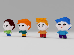 16 character low poly 3d 3D Модель