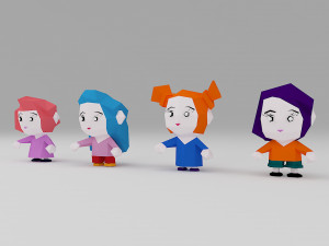 16 character low poly 3d 3D Модель