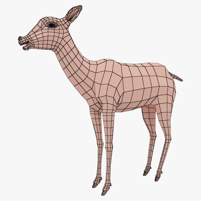 deer base mesh 3D Model .c4d .max .obj .3ds .fbx .stl .blend 