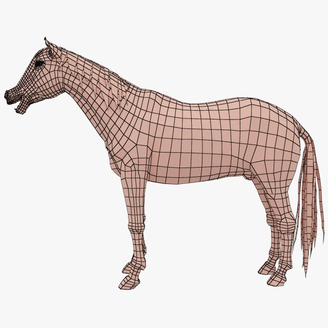horse base mesh 3D Model .c4d .max .obj .3ds .fbx .stl .blend 