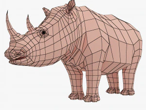 코뿔소 베이스 메쉬 3D 모델